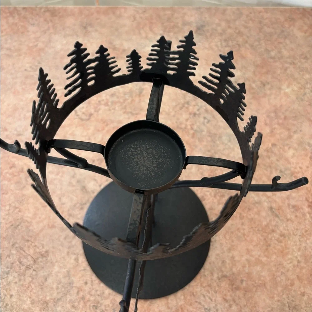 PartyLite Black Moose & Forest Metal Candle Holder - Picture 7 of 9